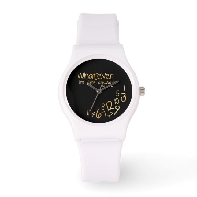 Montre Whatever, I'm late anyways - black and gold (Recto)