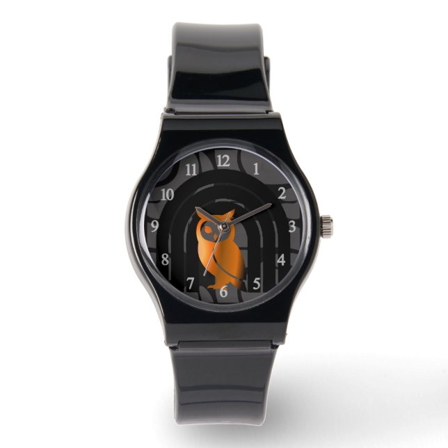 Montre Whimsical Boho Owl & Tropical Monstera Leaf (Recto)