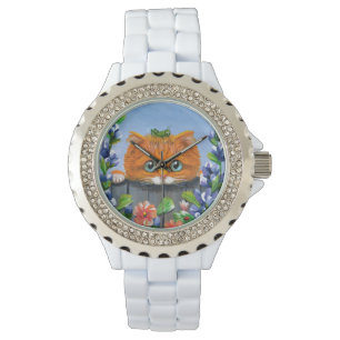 Montre Whimsical Funny Orange Tabby Chat Créationarts