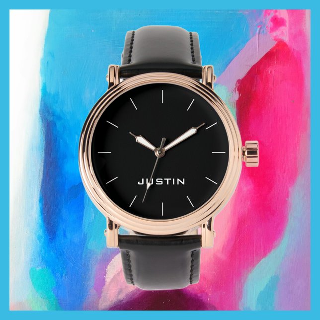 Montre White Name Classy Rose Gold bracelet Black Band Ho (Créateur téléchargé)