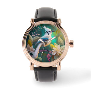 Montre White Tufé Turquoise Wing Jay Imaginaire Bird