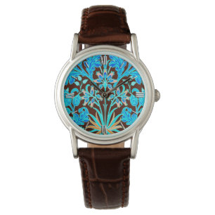 Montre William Morris Hyacinth Imprimer, Aqua et Brown