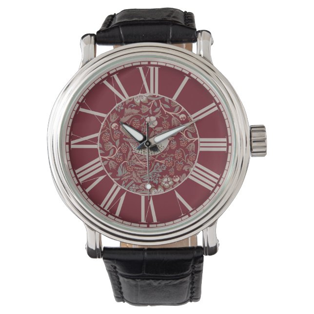 Montre William Morris Strawberry Thief Rouge victorien (devant)