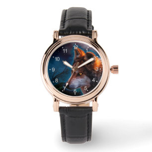 Montre Wolf et la lune à minuit