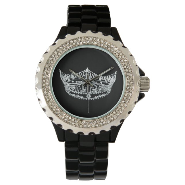 Montre Womens Rhinestone Pageant Crown Watch (devant)
