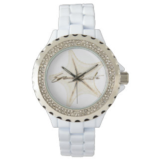 Montre Women's Rhinestone White Enamel Watch