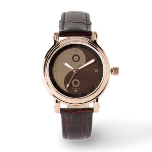 Montre Wood Yin Yang Watch
