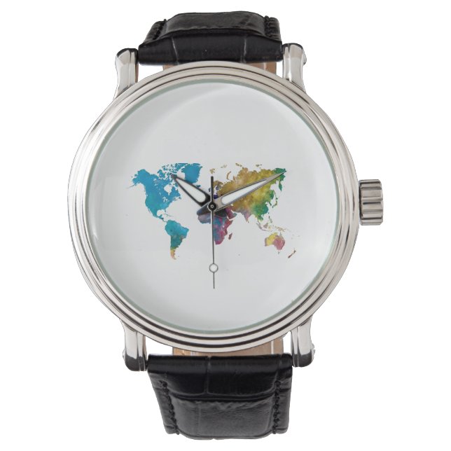 Montre World map in watercolor (devant)