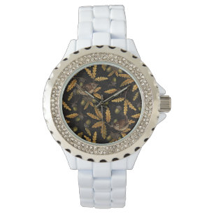 Montre Wrens et cors sur noir