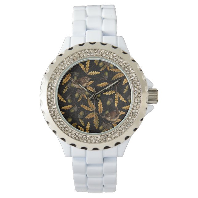 Montre Wrens et cors sur noir (devant)