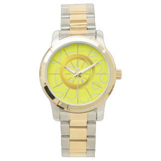 Montre Yellow Sunshine Circles Time Watch