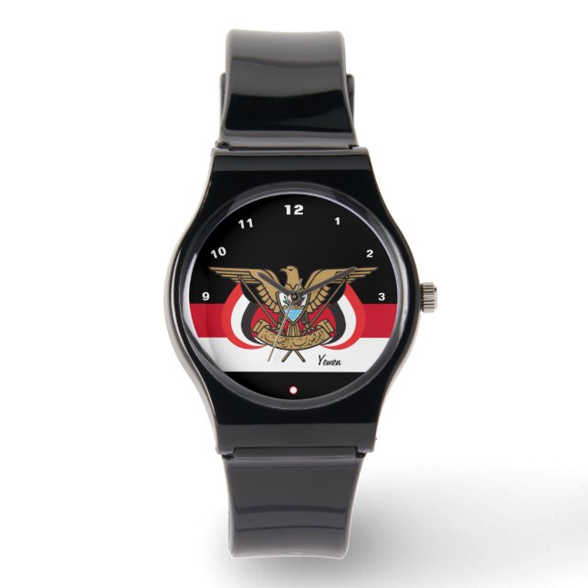 Montre Yéménite - Regarder le drapeau, Emblem, mode/sport (Recto)