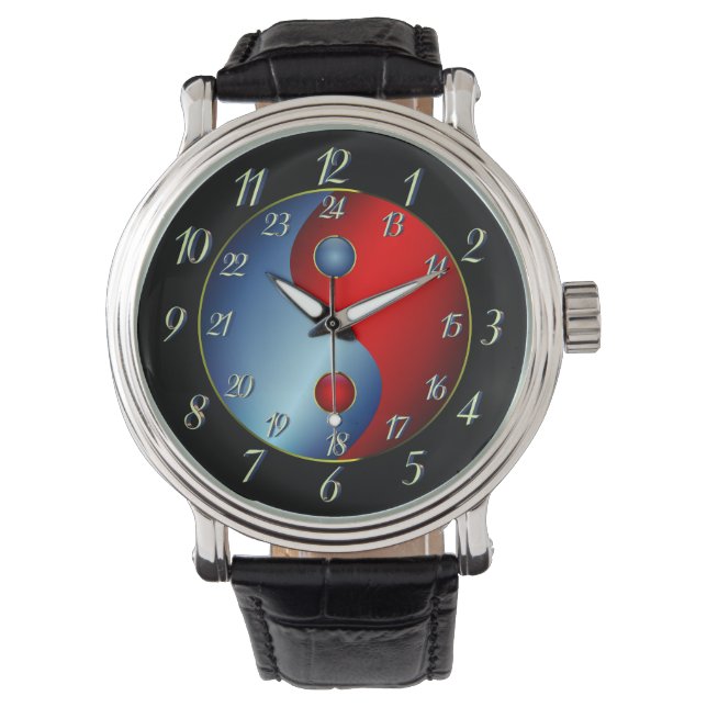 Montre Yin Yang avec le temps militaire (devant)