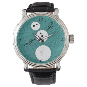 Montre Z Personnalisable Whimsical Winter Snowman Time Pi