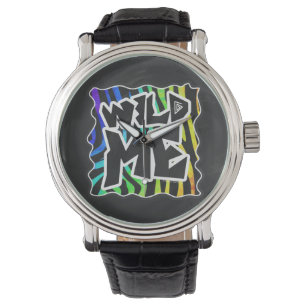 Montre Zebra Black et Rainbow Wild Me