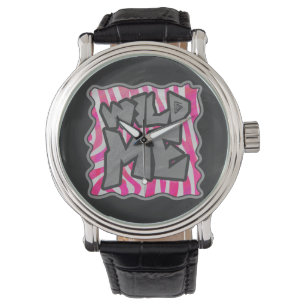 Montre Zebra Hot Rose et White Wild Me