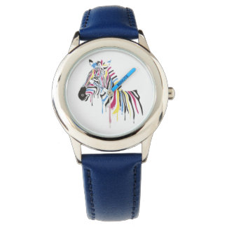 Montre zèbre coloré