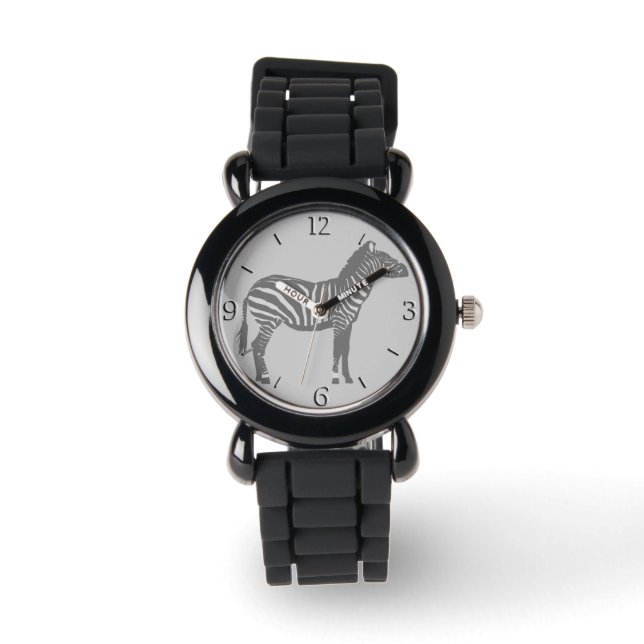 Montre Zèbre - Nuances de gris / gris (Recto)