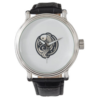 Montre Zen Koi Poisson Horloge - Conception Minimaliste T