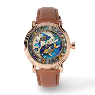 Montre Zodiac - Poissons de poisson Yin et Yang