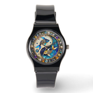 Montre Zodiac - Poissons de poisson Yin et Yang