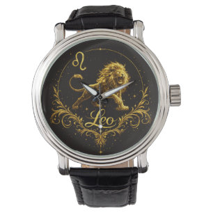Montre Zodiaque Lion doré
