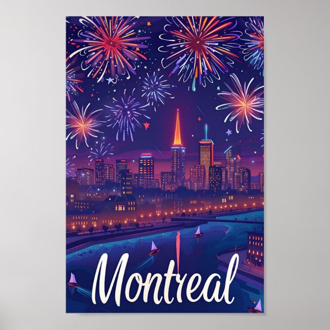 Montreal Canada Artistic Travel Illustration Poster (Front)