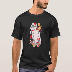 Montreal Canada Boarding Pass Airplane Ticket Trav T-Shirt
