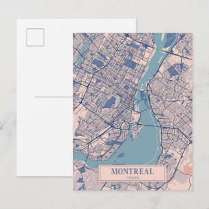 Montreal Canada Breezy City Map Travel Postcard