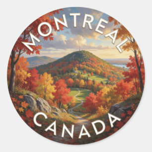 Montreal Canada Mount Royal Landscape   Classic Round Sticker