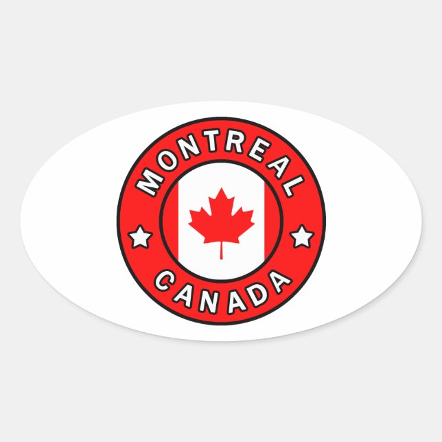 Montreal Canada Oval Sticker (Front)