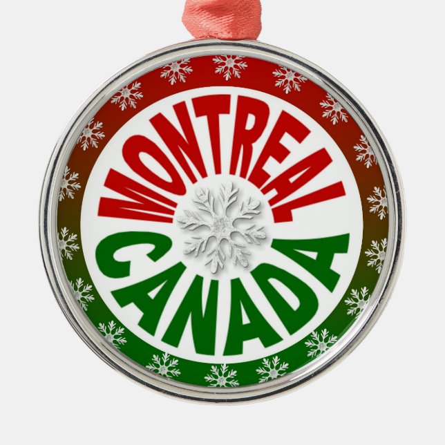 Montreal Canada red green ornament (Front)