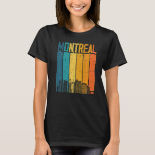 Montreal Canada Retro Vintage Sunset Skyline Montr T-Shirt