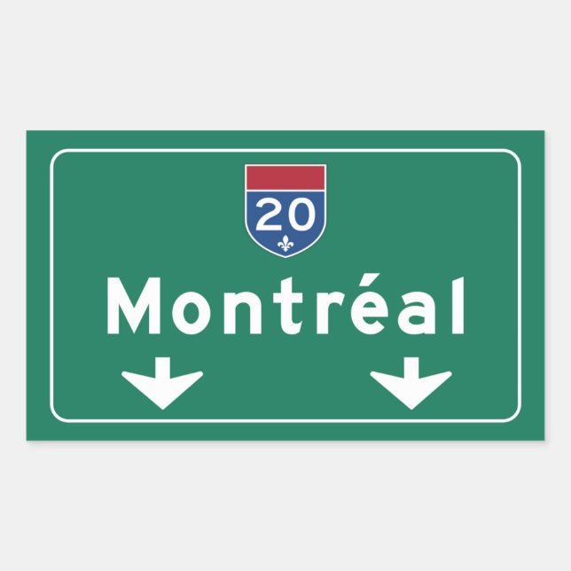 Montreal, Canada Road Sign Sticker (Front)