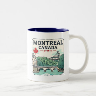 Montreal Canada Simple City Skyline Two-Tone Coffee Mug