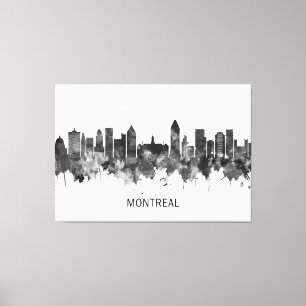 Montreal Canada Skyline BW Canvas Print