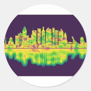 Montreal Canada Skyline Classic Round Sticker