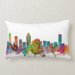 Montreal Canada Skyline Lumbar Pillow