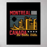 Montreal Canada Skyline Retro Travel GraphicDesign