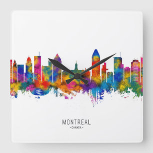 Montreal Canada Skyline Square Wall Clock