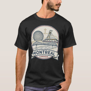 Montreal, Canada: Vintage Skyline Landmark T-Shirt