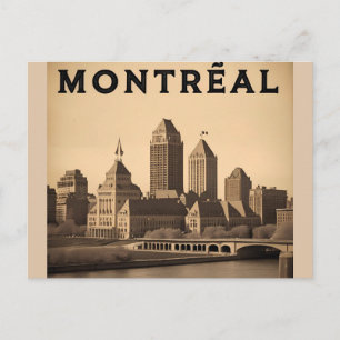 Montreal Canada Vintage Skyline  Postcard