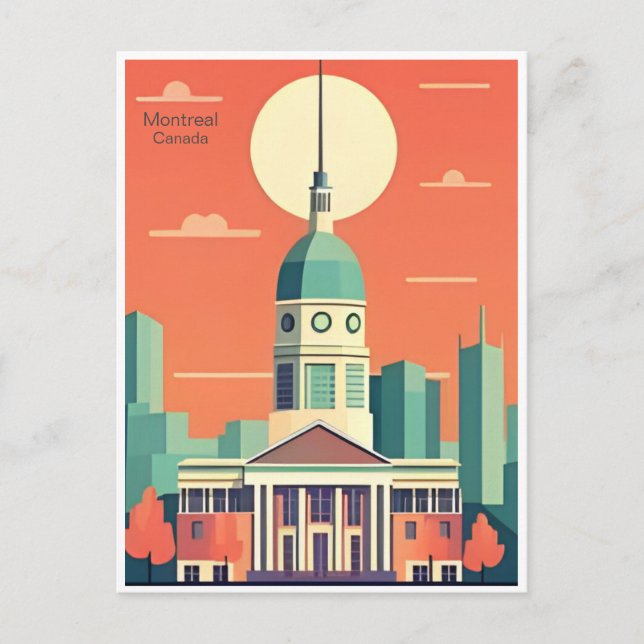 Montreal Canada vintage tourism illustration city Postcard (Front)