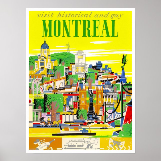 Montreal Canada vintage travel poster (Front)