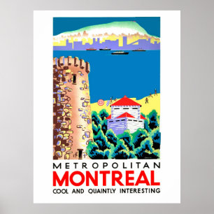 Montreal, Canda, vintage travel Poster