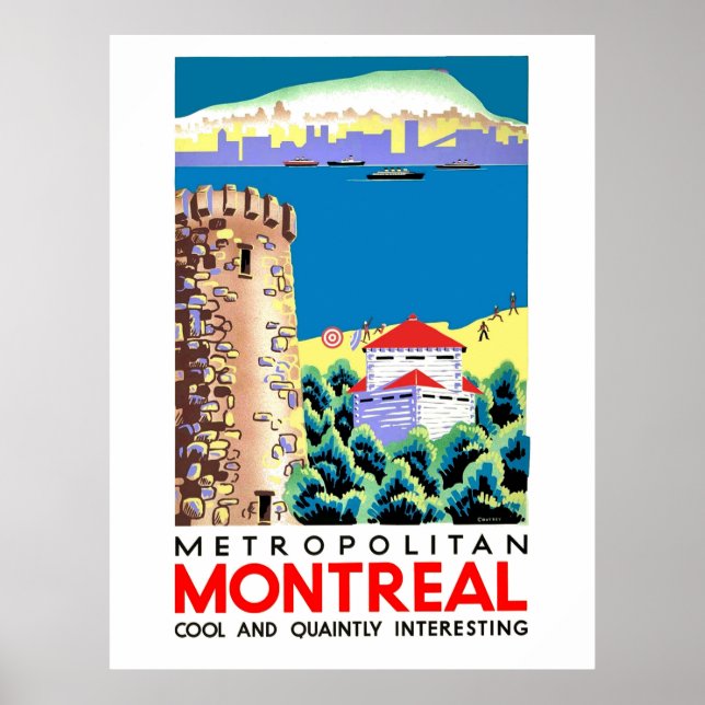 Montreal, Canda, vintage travel Poster (Front)