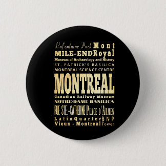 Montreal City of Canada Typography Art 2 Inch Round Button