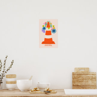 Montréal humoristique cônes oranges ville cadeau  poster