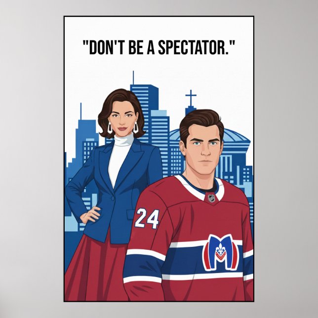 Montreal Metros Hockey Player Motivation Art Poster (Front)