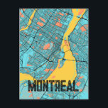 Montreal QC Canada City Map Teal  Postcard<br><div class="desc">.: Montreal Quebec map with Montreal written in a bold,  stylized font over a teal background.
.: Other Cities are available in my store
.: Design can be put on other products</div>